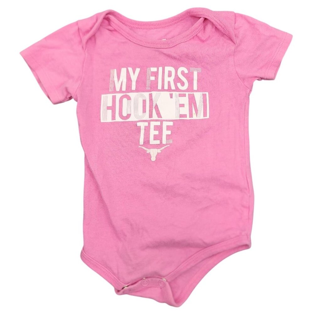 Baby Girl's Pink Texas Longhorn My First Hook'em Tee Bodysuit 12 Months Sports